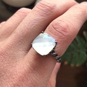 Pandora white cushion cut ring